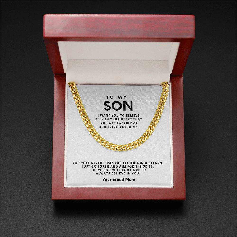 Cuban Link Chain Necklace - Stainless Steel Adjustable 18"-22"