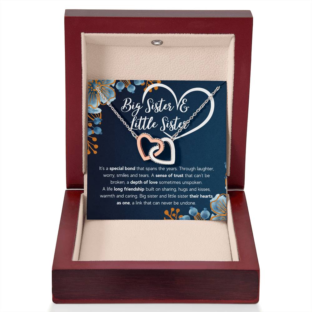 Interlocking Heart Necklace - Cubic Zirconia Surgical Steel 22"
