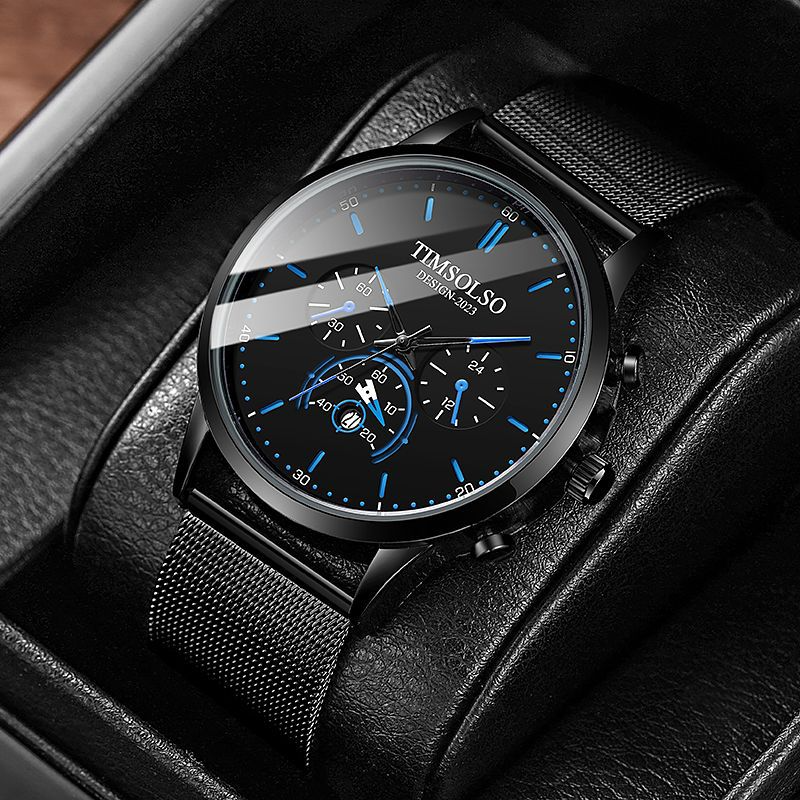 New Fashion Luminous Mens Watches Luxury Sport Quartz Mesh Strap Elegant  Waterproof Wristwatch For Men Stevvex