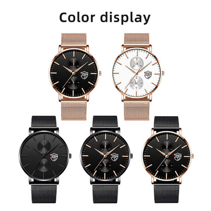 Black 3Bar Watch Men Women'S Watches Ladies Watch With Crystals  Fashion Stainless Steel Band Comfortable Wristwatch Stevvex