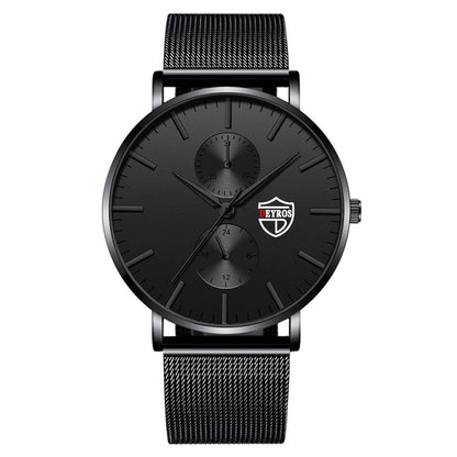 Black 3Bar Watch Men Women'S Watches Ladies Watch With Crystals  Fashion Stainless Steel Band Comfortable Wristwatch Stevvex
