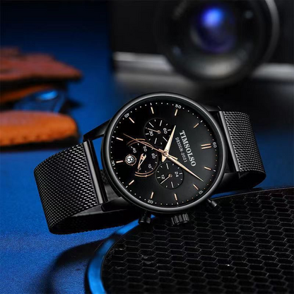 New Fashion Luminous Mens Watches Luxury Sport Quartz Mesh Strap Elegant  Waterproof Wristwatch For Men Stevvex