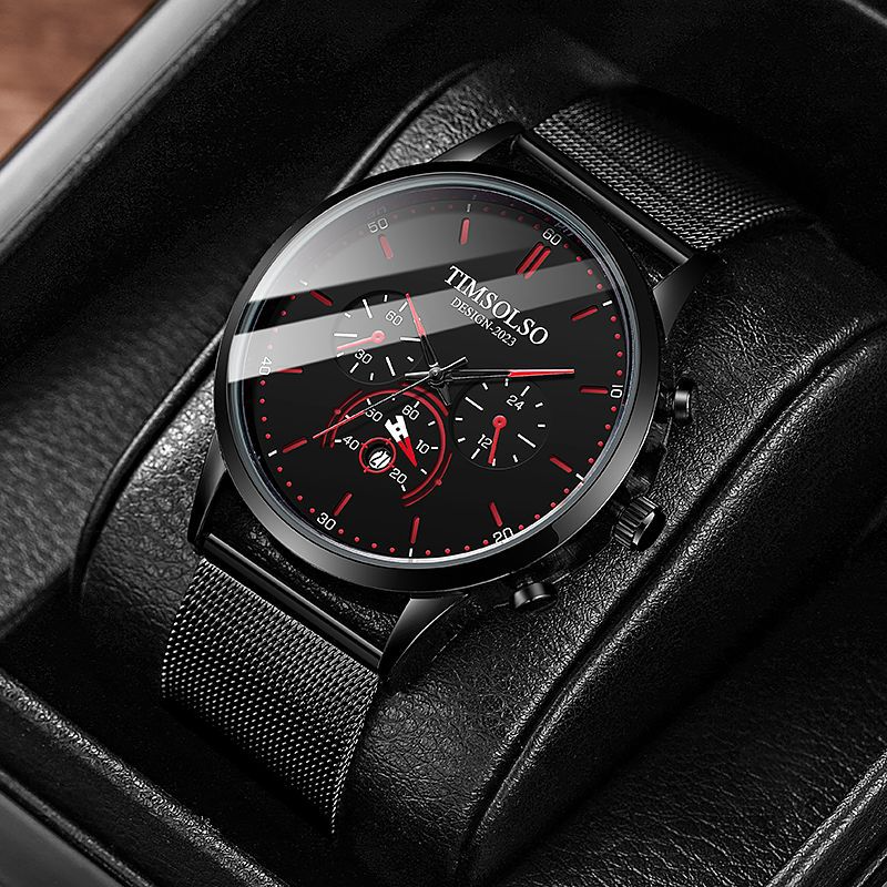 New Fashion Luminous Mens Watches Luxury Sport Quartz Mesh Strap Elegant  Waterproof Wristwatch For Men Stevvex