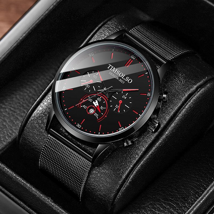New Fashion Luminous Mens Watches Luxury Sport Quartz Mesh Strap Elegant  Waterproof Wristwatch For Men Stevvex