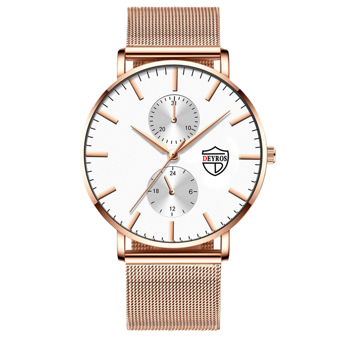 Black 3Bar Watch Men Women'S Watches Ladies Watch With Crystals  Fashion Stainless Steel Band Comfortable Wristwatch Stevvex