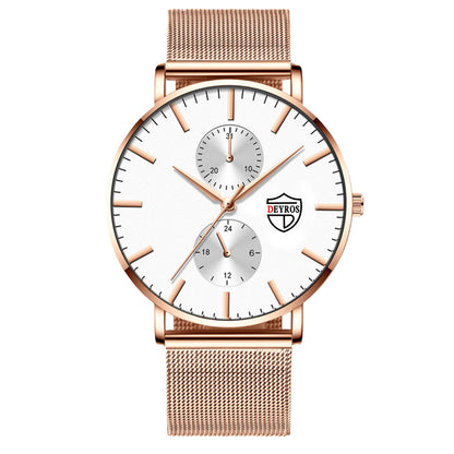 Black 3Bar Watch Men Women'S Watches Ladies Watch With Crystals  Fashion Stainless Steel Band Comfortable Wristwatch Stevvex