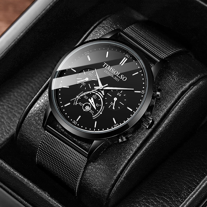 New Fashion Luminous Mens Watches Luxury Sport Quartz Mesh Strap Elegant  Waterproof Wristwatch For Men Stevvex