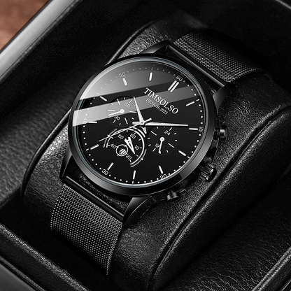 New Fashion Luminous Mens Watches Luxury Sport Quartz Mesh Strap Elegant  Waterproof Wristwatch For Men Stevvex