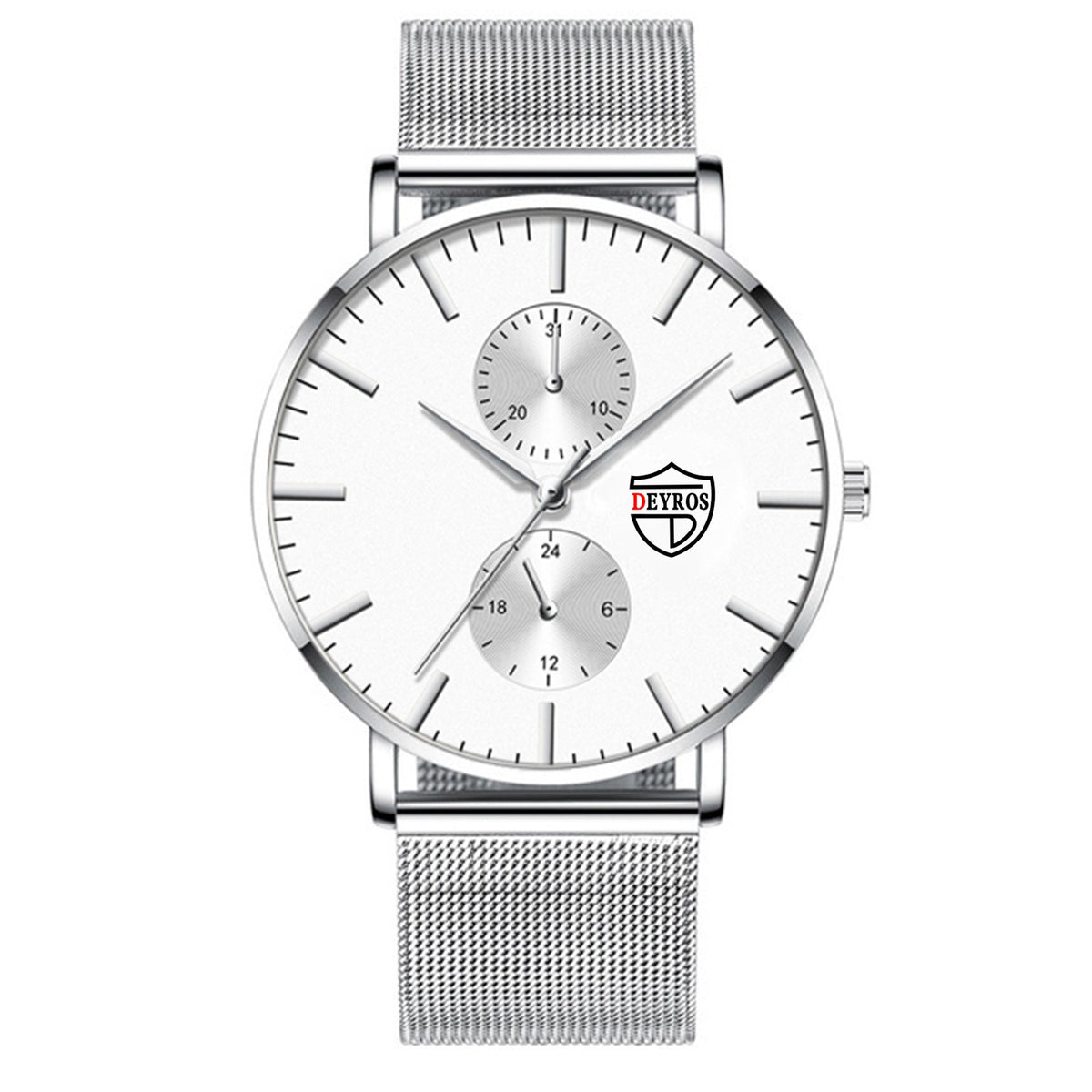 Black 3Bar Watch Men Women'S Watches Ladies Watch With Crystals  Fashion Stainless Steel Band Comfortable Wristwatch Stevvex