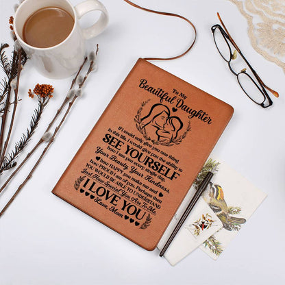 Graphic Vegan Leather Journal - 5.8" x 8.5" Lined Notebook