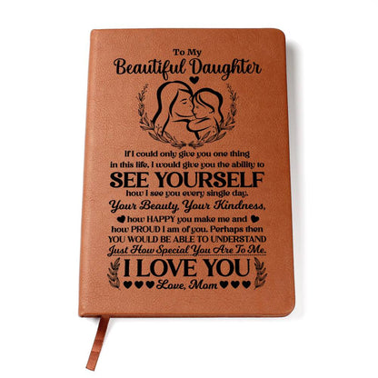 Graphic Vegan Leather Journal - 5.8" x 8.5" Lined Notebook