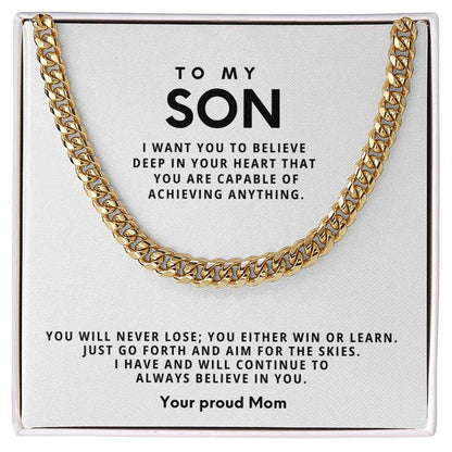 Cuban Link Chain Necklace - Stainless Steel Adjustable 18"-22"