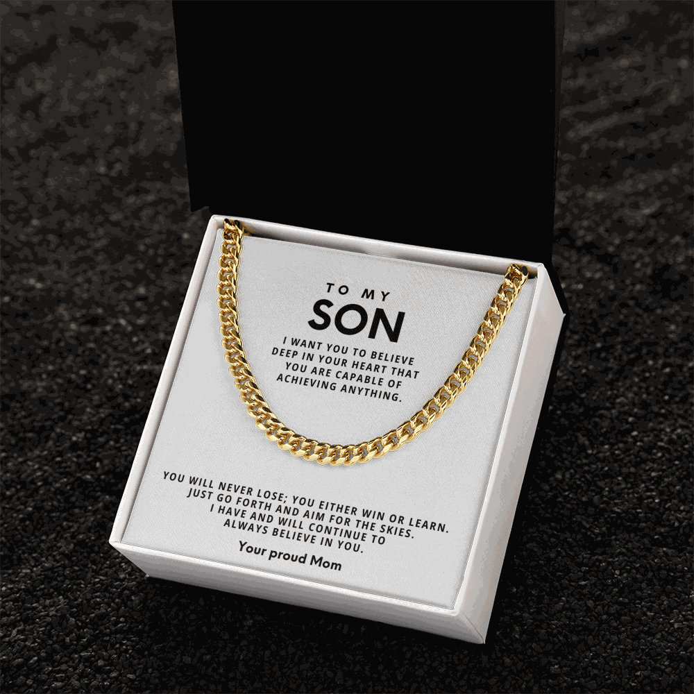 Cuban Link Chain Necklace - Stainless Steel Adjustable 18"-22"