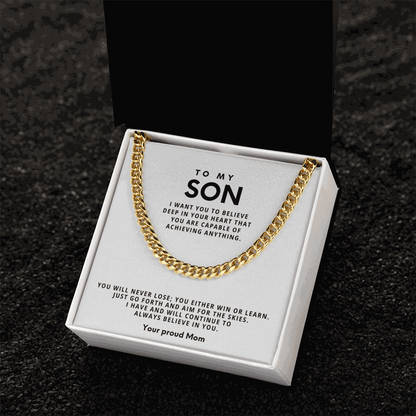 Cuban Link Chain Necklace - Stainless Steel Adjustable 18"-22"
