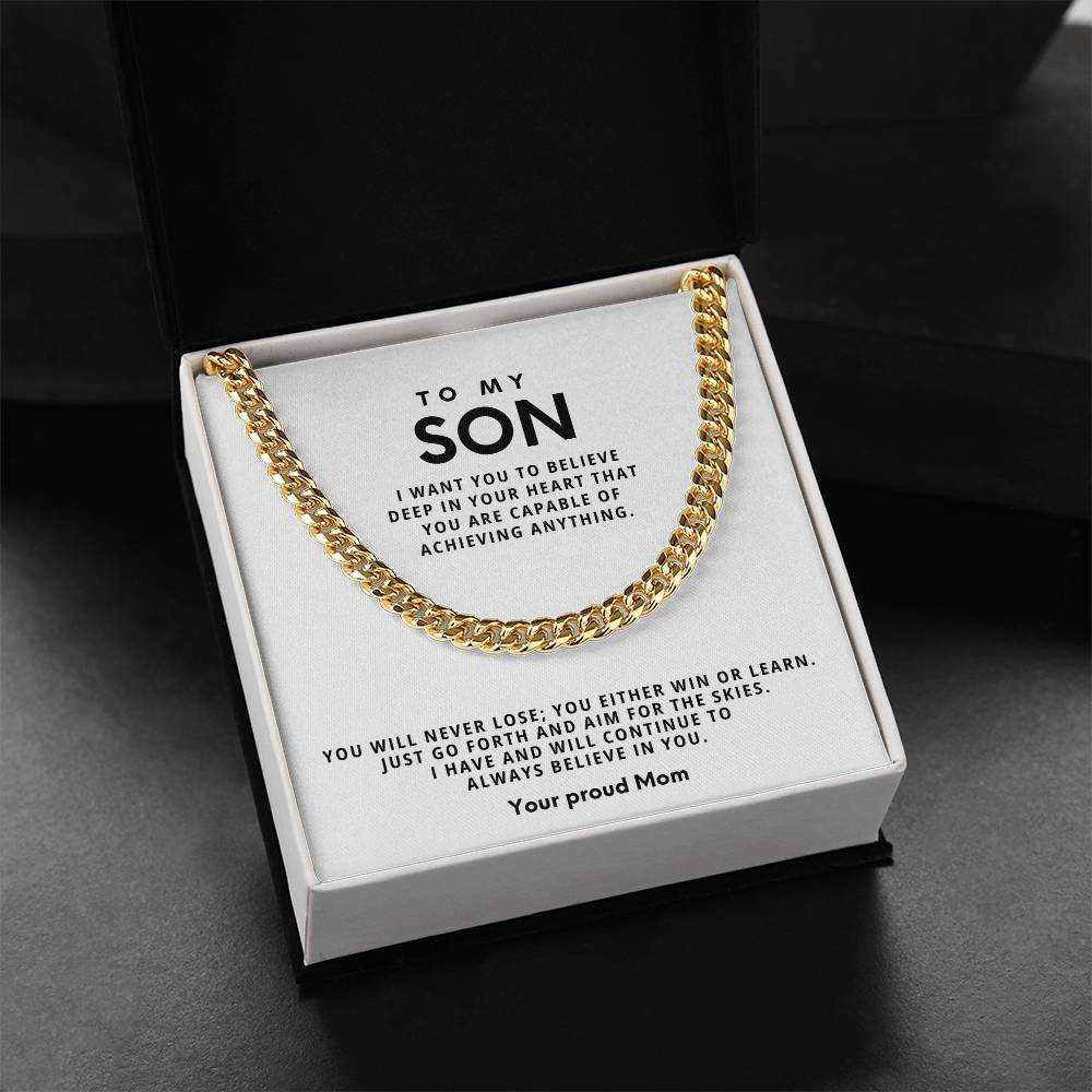 Cuban Link Chain Necklace - Stainless Steel Adjustable 18"-22"