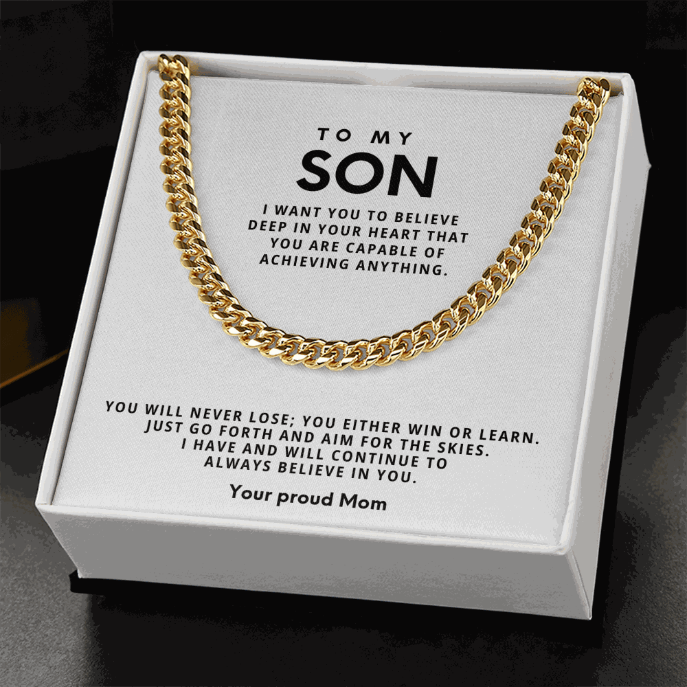 Cuban Link Chain Necklace - Stainless Steel Adjustable 18"-22"