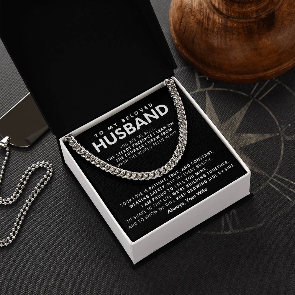 Cuban Link Chain Necklace - Stainless Steel 18"-22" Adjustable