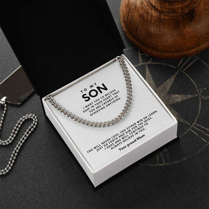 Cuban Link Chain Necklace - Stainless Steel Adjustable 18"-22"