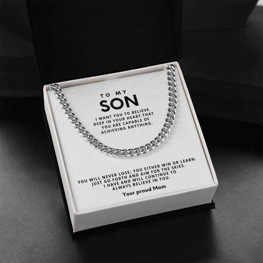 Cuban Link Chain Necklace - Stainless Steel Adjustable 18"-22"