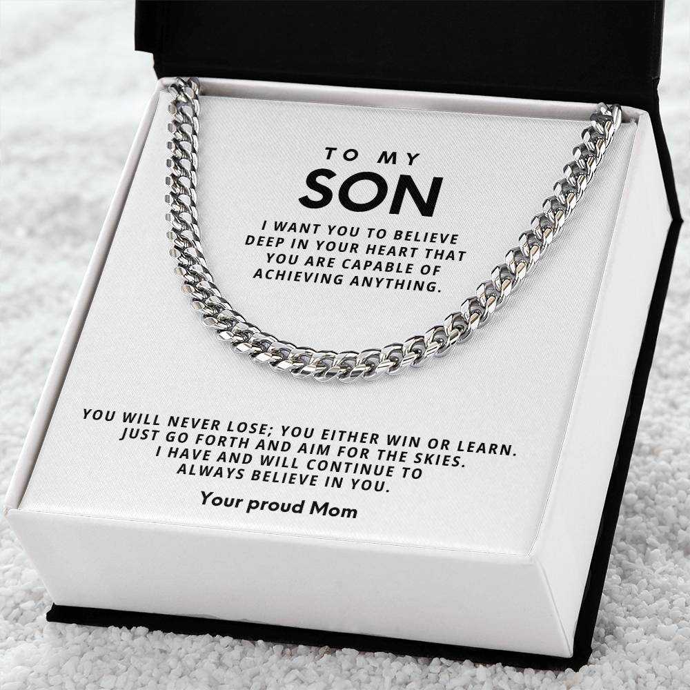 Cuban Link Chain Necklace - Stainless Steel Adjustable 18"-22"