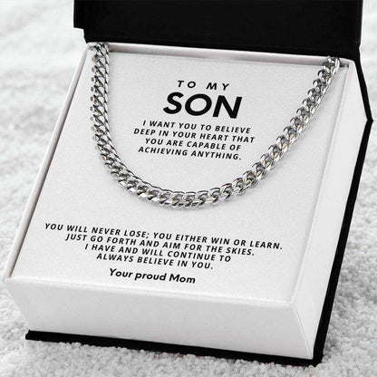 Cuban Link Chain Necklace - Stainless Steel Adjustable 18"-22"