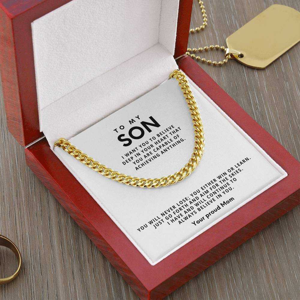 Cuban Link Chain Necklace - Stainless Steel Adjustable 18"-22"