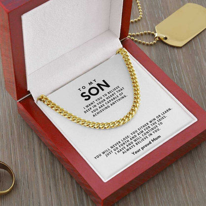 Cuban Link Chain Necklace - Stainless Steel Adjustable 18"-22"