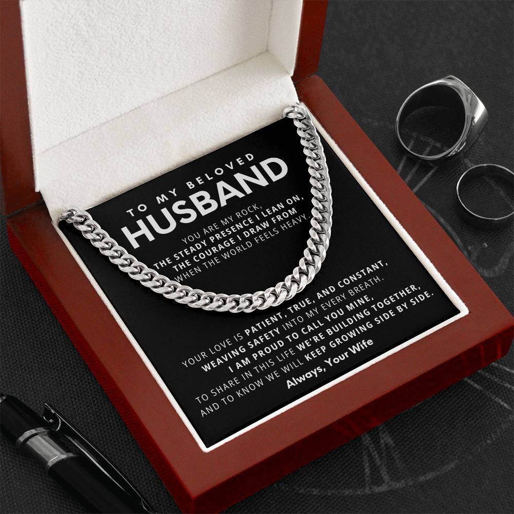 Cuban Link Chain Necklace - Stainless Steel 18"-22" Adjustable