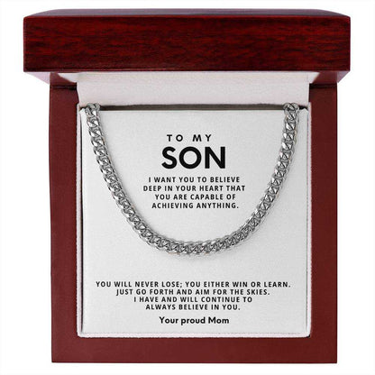 Cuban Link Chain Necklace - Stainless Steel Adjustable 18"-22"