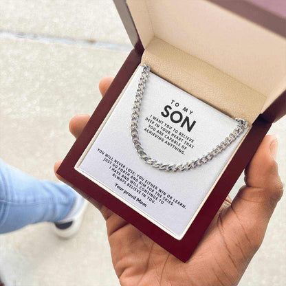 Cuban Link Chain Necklace - Stainless Steel Adjustable 18"-22"
