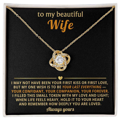 Love Knot Necklace for Wife - Cubic Zirconia Pendant Gift