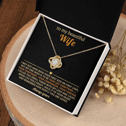Love Knot Necklace for Wife - Cubic Zirconia Pendant Gift