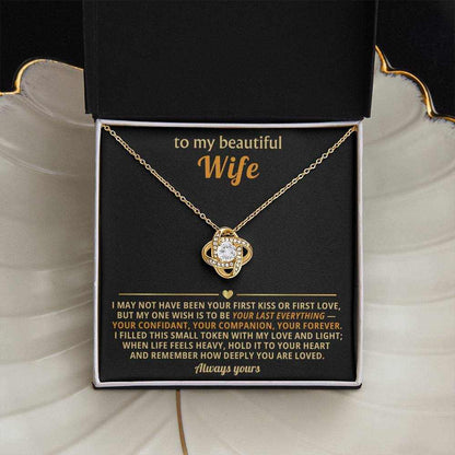 Love Knot Necklace for Wife - Cubic Zirconia Pendant Gift