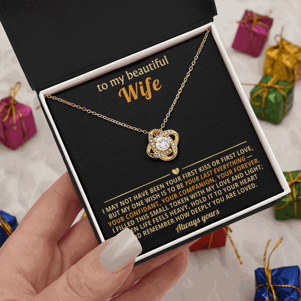 Love Knot Necklace for Wife - Cubic Zirconia Pendant Gift