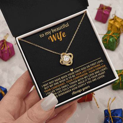 Love Knot Necklace for Wife - Cubic Zirconia Pendant Gift