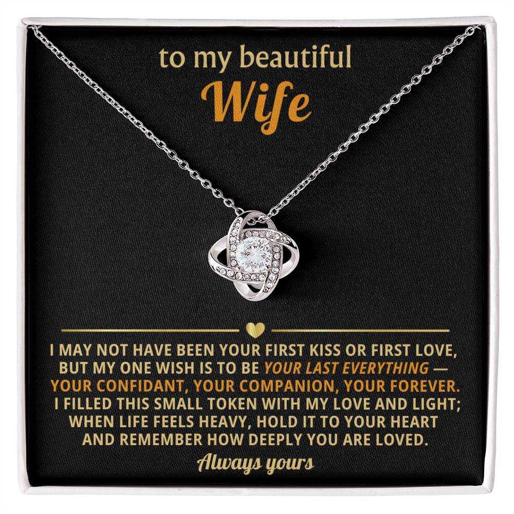 Love Knot Necklace for Wife - Cubic Zirconia Pendant Gift