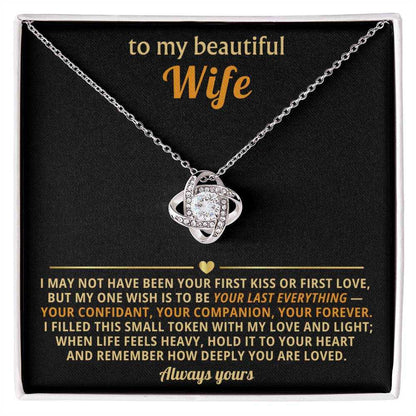 Love Knot Necklace for Wife - Cubic Zirconia Pendant Gift