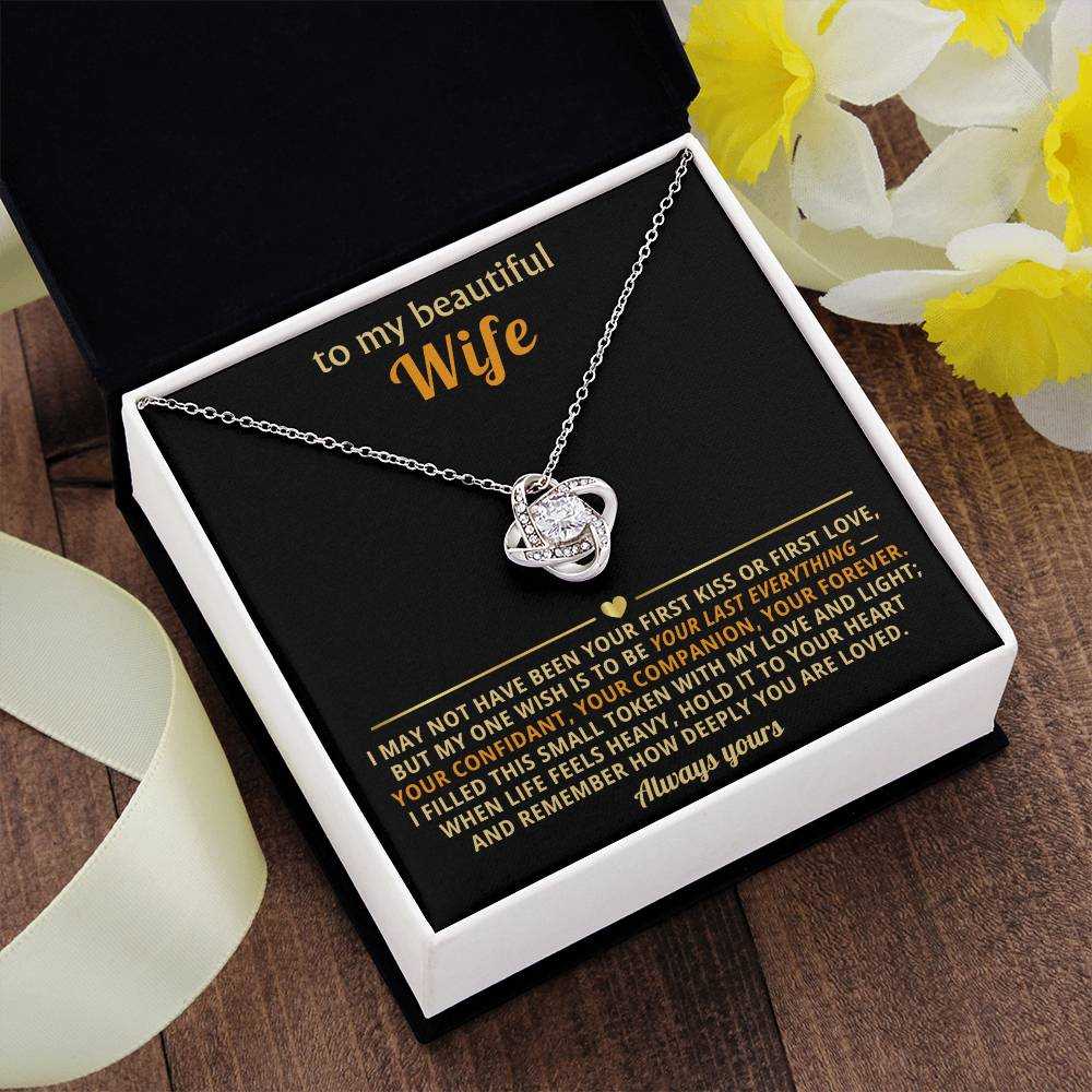 Love Knot Necklace for Wife - Cubic Zirconia Pendant Gift