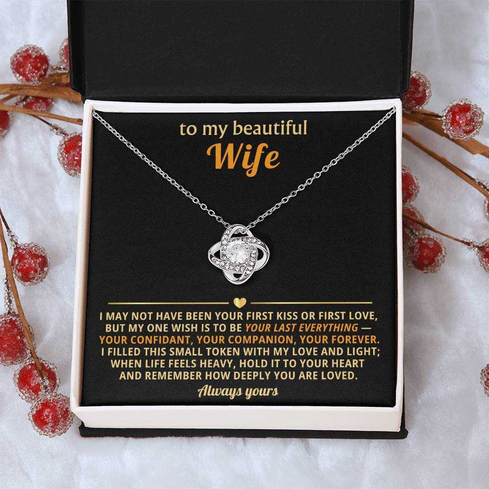 Love Knot Necklace for Wife - Cubic Zirconia Pendant Gift