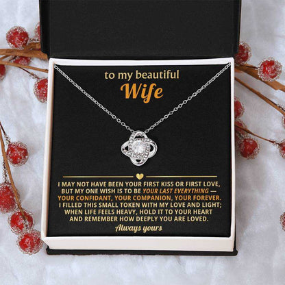 Love Knot Necklace for Wife - Cubic Zirconia Pendant Gift