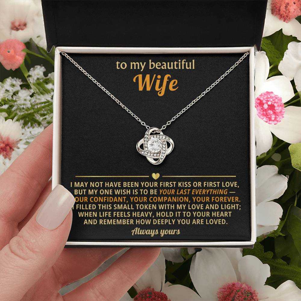 Love Knot Necklace for Wife - Cubic Zirconia Pendant Gift