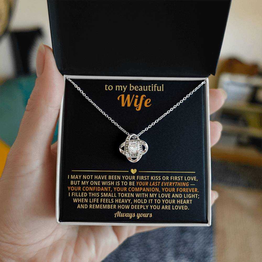 Love Knot Necklace for Wife - Cubic Zirconia Pendant Gift