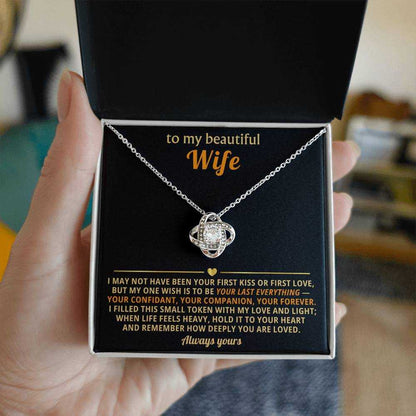 Love Knot Necklace for Wife - Cubic Zirconia Pendant Gift