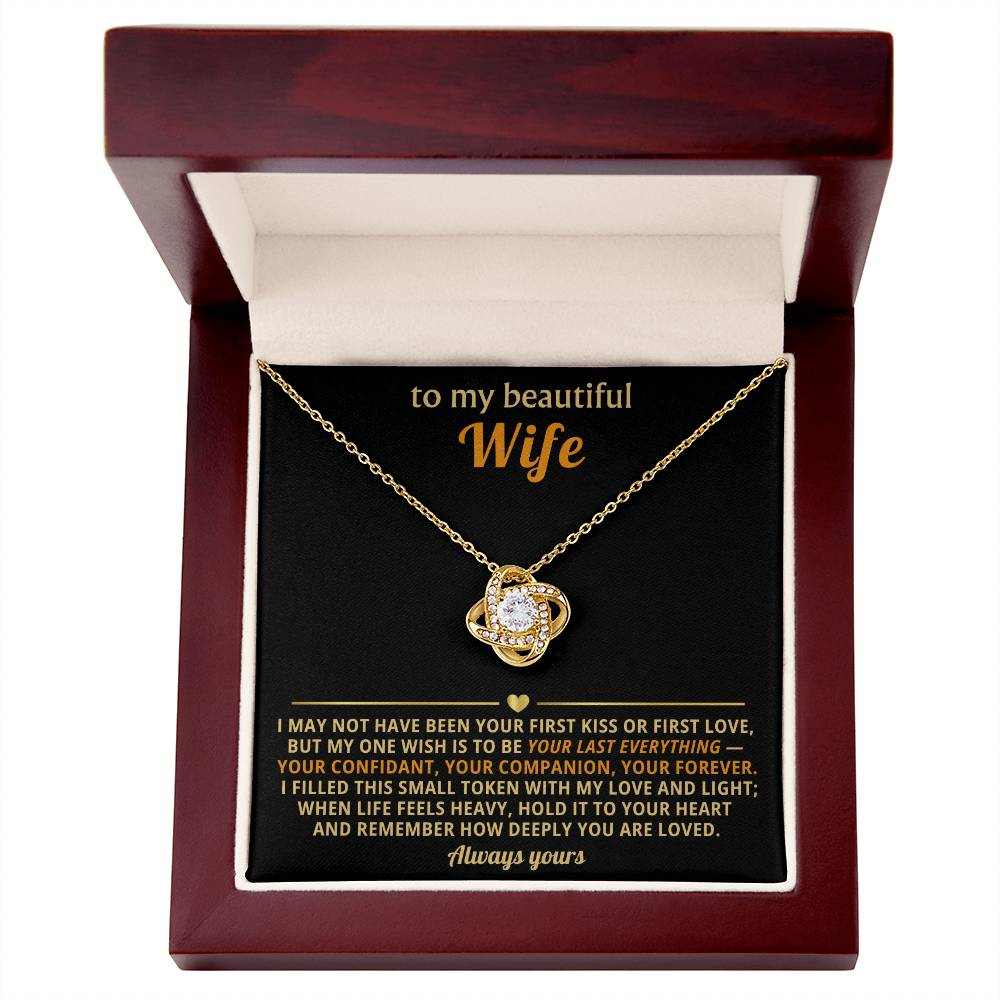 Love Knot Necklace for Wife - Cubic Zirconia Pendant Gift