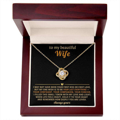 Love Knot Necklace for Wife - Cubic Zirconia Pendant Gift