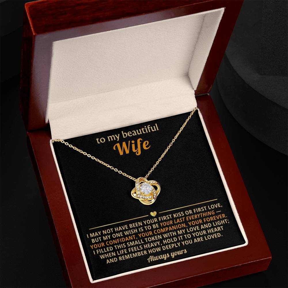 Love Knot Necklace for Wife - Cubic Zirconia Pendant Gift