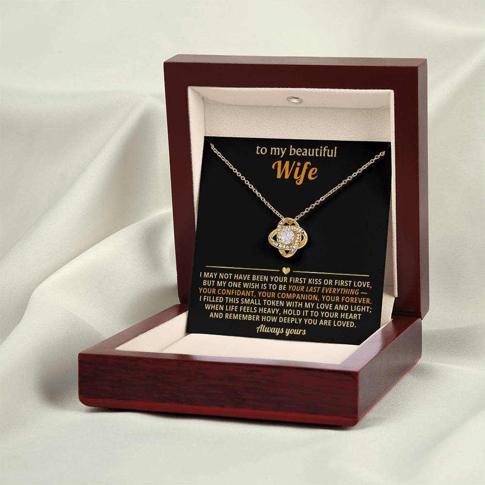 Love Knot Necklace for Wife - Cubic Zirconia Pendant Gift