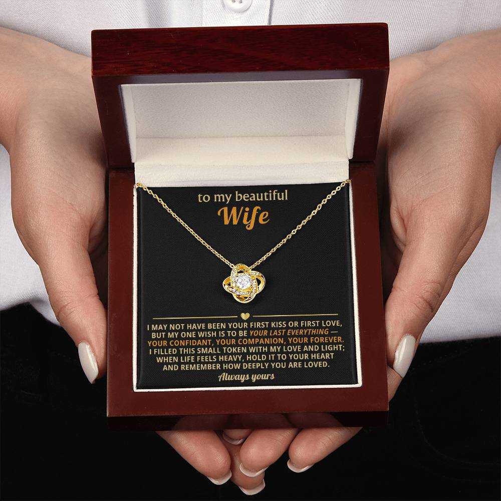 Love Knot Necklace for Wife - Cubic Zirconia Pendant Gift