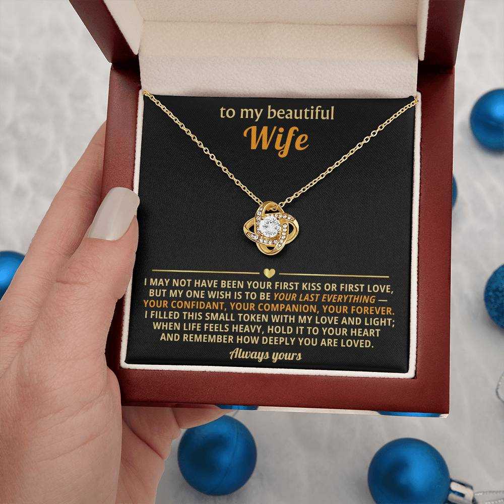 Love Knot Necklace for Wife - Cubic Zirconia Pendant Gift