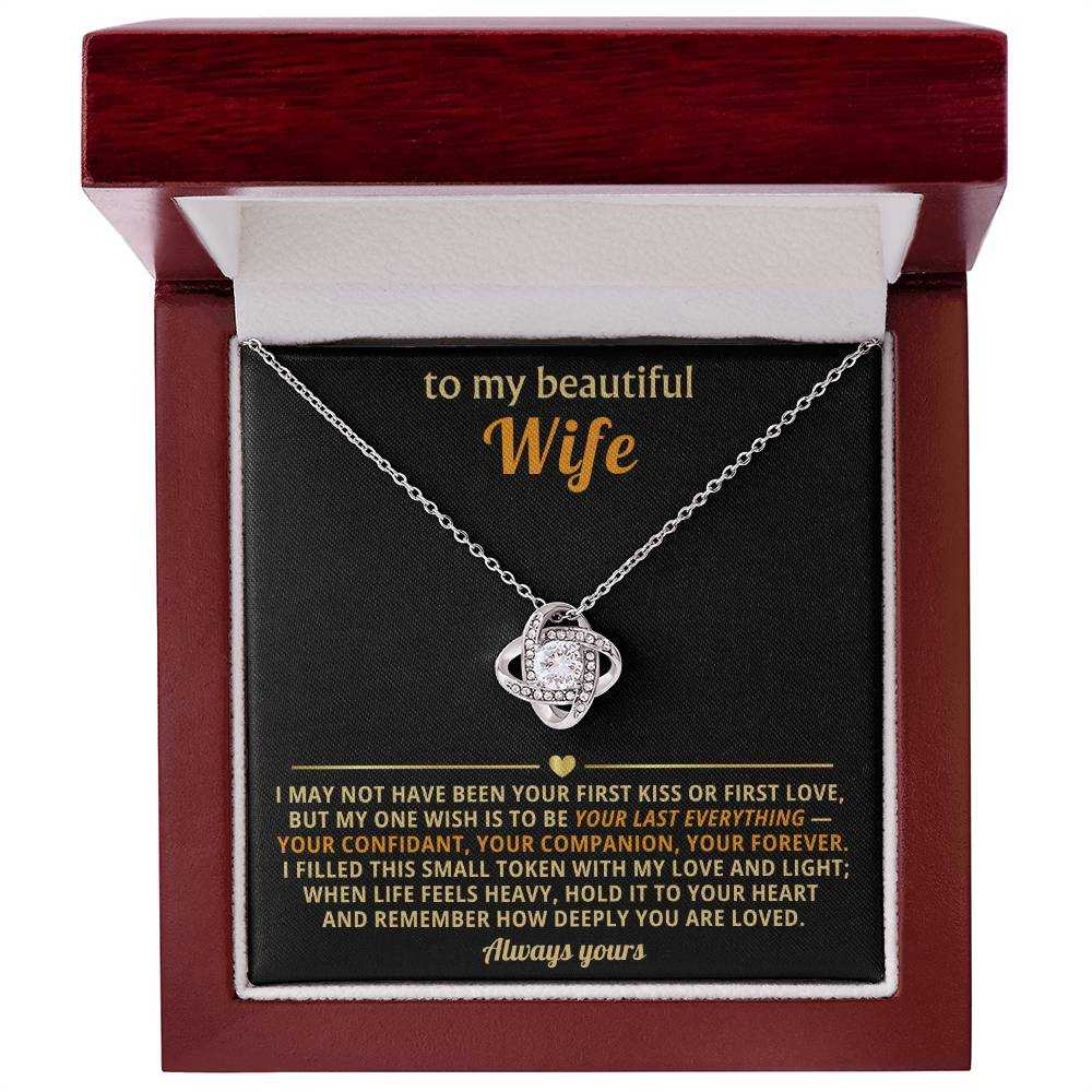 Love Knot Necklace for Wife - Cubic Zirconia Pendant Gift